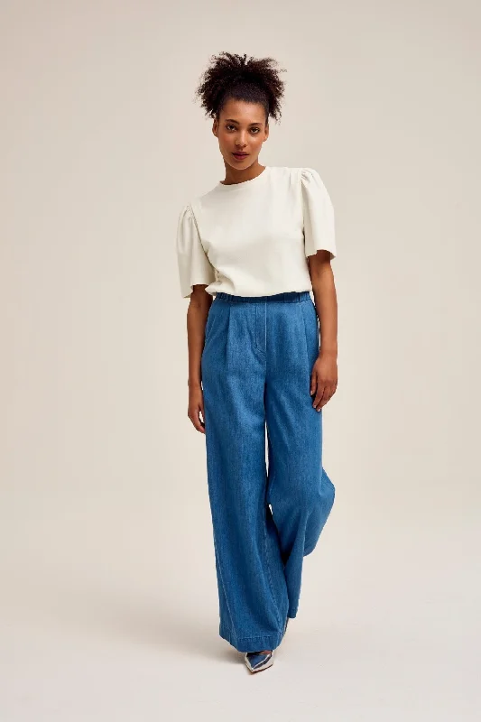 Lausanne Wide Leg Trousers Chinos Cotton Straight Leg