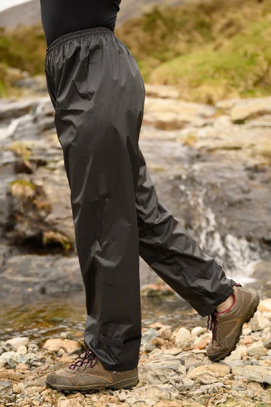 Mac in a Sac Adults Waterproof Breathable Windproof Packable Overtrousers-BLACK Trousers fashionable trendy