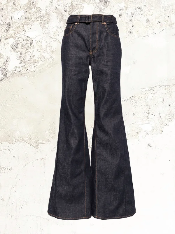 sacai flared denim trousers Trousers Prom Sequined