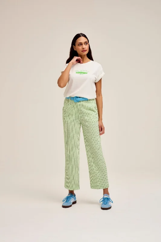 Tonks Cropped Trousers in Green Trousers practical easy-care