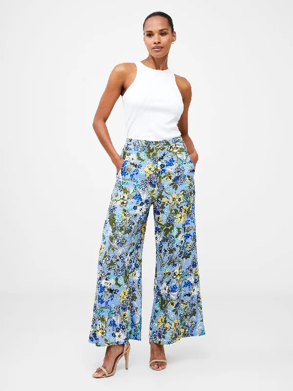 Floral Print Wide Leg Trousers Trousers practical durable