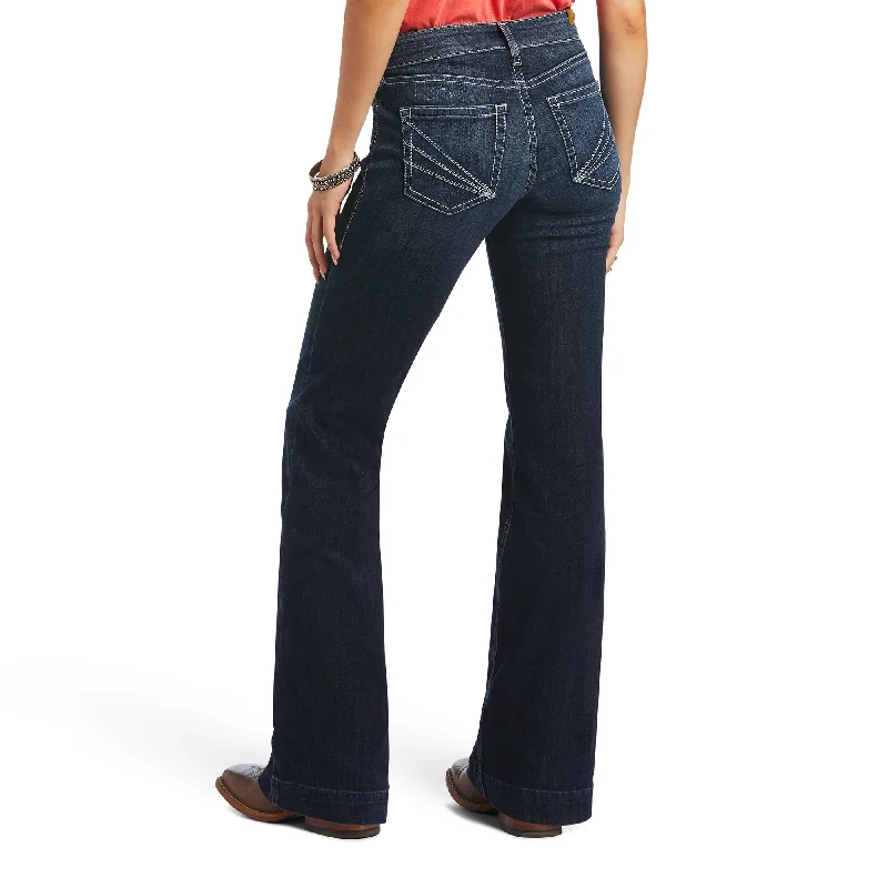 Women's Ariat Trouser Perfect Rise Aisha Wide Leg Jean #10040806 Trousers Travel Practical