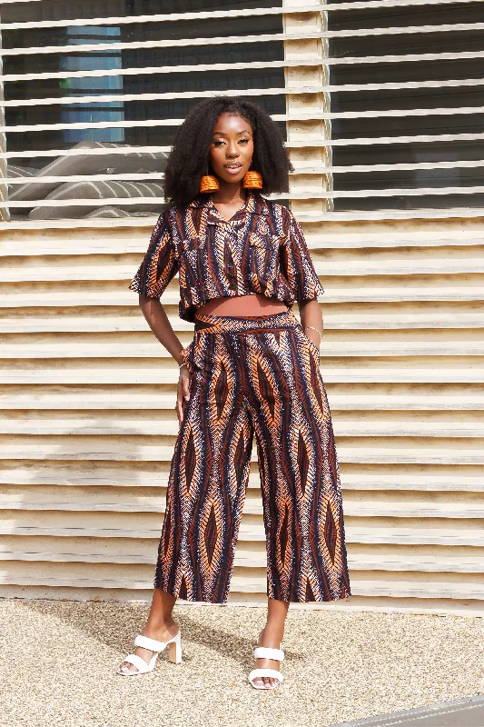 African Print Culotte pants/trousers - Oyii Trousers Ceremony Elegant