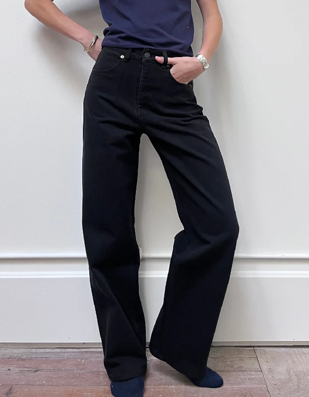 Noel Trouser in Black Trousers Culottes Wide Leg