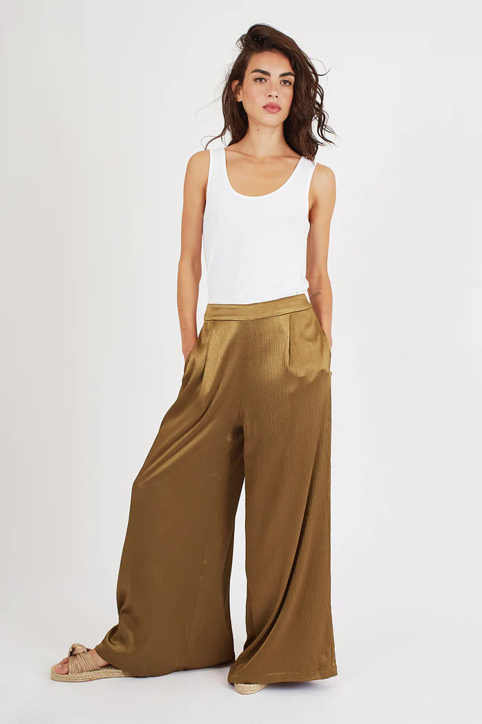 Traffic People Breathless Evie Trousers-Olive-BTL12612029 Trousers Canvas Durable