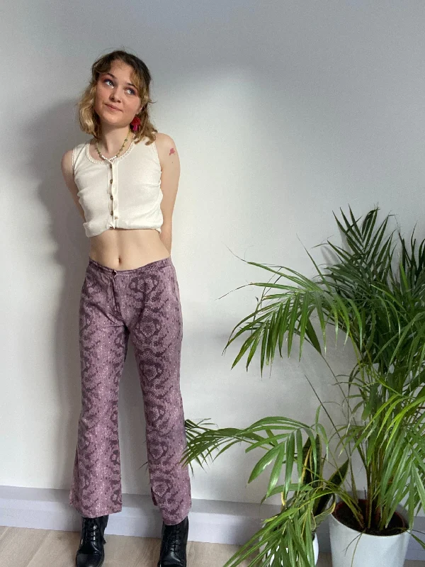 Vintage Snake Print Trousers (M) Trousers Low Rise Relaxed