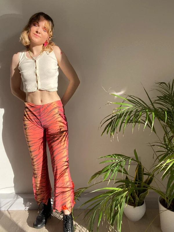 Vintage Zebra Patterned Trousers (XS-S) Trousers Handmade Artisanal